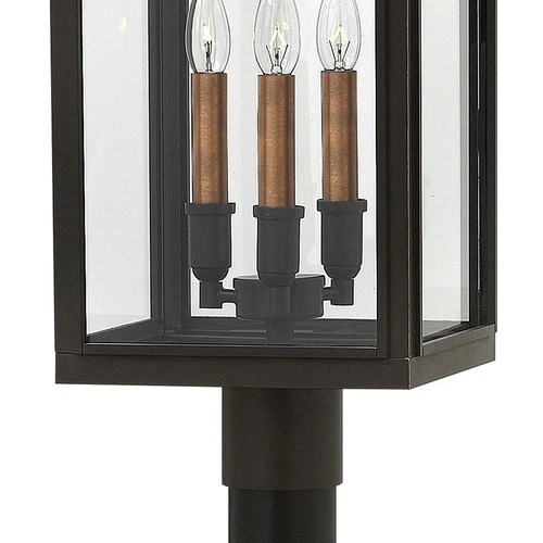 Hinkley Lighting 2911 Sutcliffe 120v 3 Light 20" Tall Post Light - Aged Zinc - Picture 2 of 6