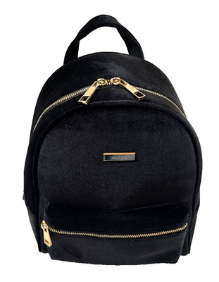 ALDO BACKPACK BLACK VELVET GOLD CHAIN STRAPS SMALL SIZE EXCELLENT CONDITION  | eBay