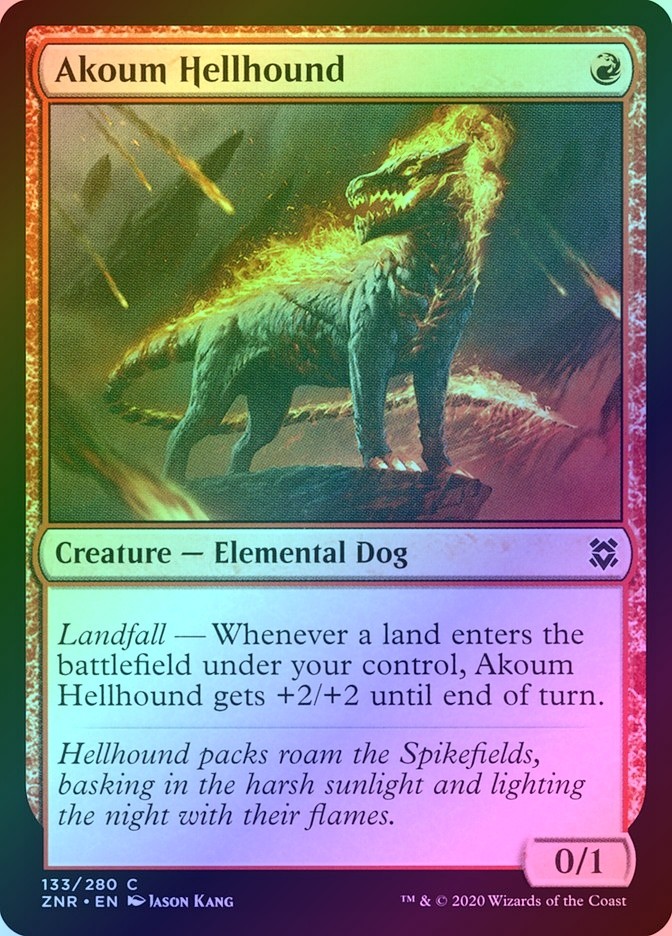 Akoum Hellhound Foil (133) Zendikar Rising ZNR MTG Magic