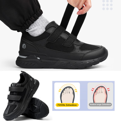 FitVille Schuhe Herren Extra Weite Sneaker mit Klettverschluss Walkingschuhe