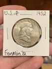 1952 USA Silver Franklin Half Dollar VF .900 Fineness 11.25g ASW