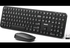 Phillips 6000 Series Slim Silent Keyboard And Mouse Combo W/Wrist rest