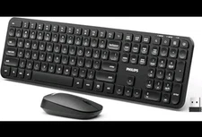 Phillips 6000 Series Slim Silent Keyboard And Mouse Combo W/Wrist rest