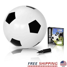 Giant Inflatable Soccer Ball W/ Pump Durable Outdoor Fun Activity Toy 30in New