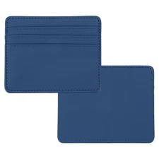 2 Pcs Minimalist Slim Wallet with ID Window for Business Men & Women, Dark Blue