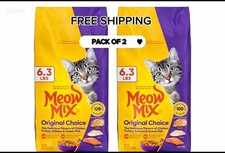  HOT SALE  2 pack Meow Mix Original Choice Dry Cat Food, 6.3 lb. Bag, NEW USA