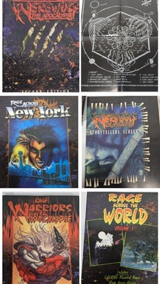 Werewolf The Apocalypse 90s RPG LOT 10 Core Book Players Guide Umbra NY + Poster