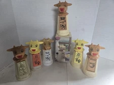 6 Vtg  MOO-COW CREAMERS - Werley Industries, Warren, PA   SET #6, One with box