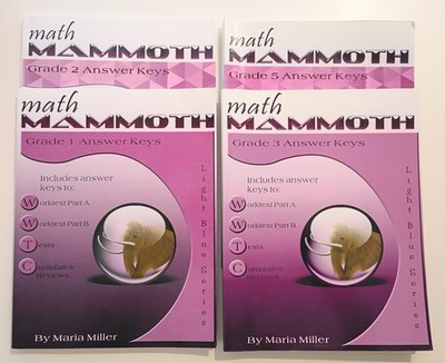 Math Mammoth Grade 1 2 3 5 Answer Keys Lot Of 4 Books Homeschool Curriculum Good