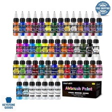 Set pittura aerografo 48 colori a base acqua con diluenti per modelli, tela e altro