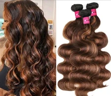 #4 Light Brown Body Wave Human Hair Bundles Brazilian Hair Remy Hair Extensions