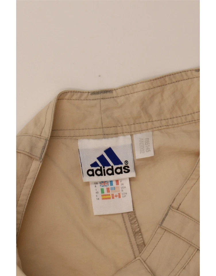 Pantalones chinos rectos de cintura alta ADIDAS para mujer Reino Unido 8 pequeños W24 L32 beige AA13 Foto 3 de 3