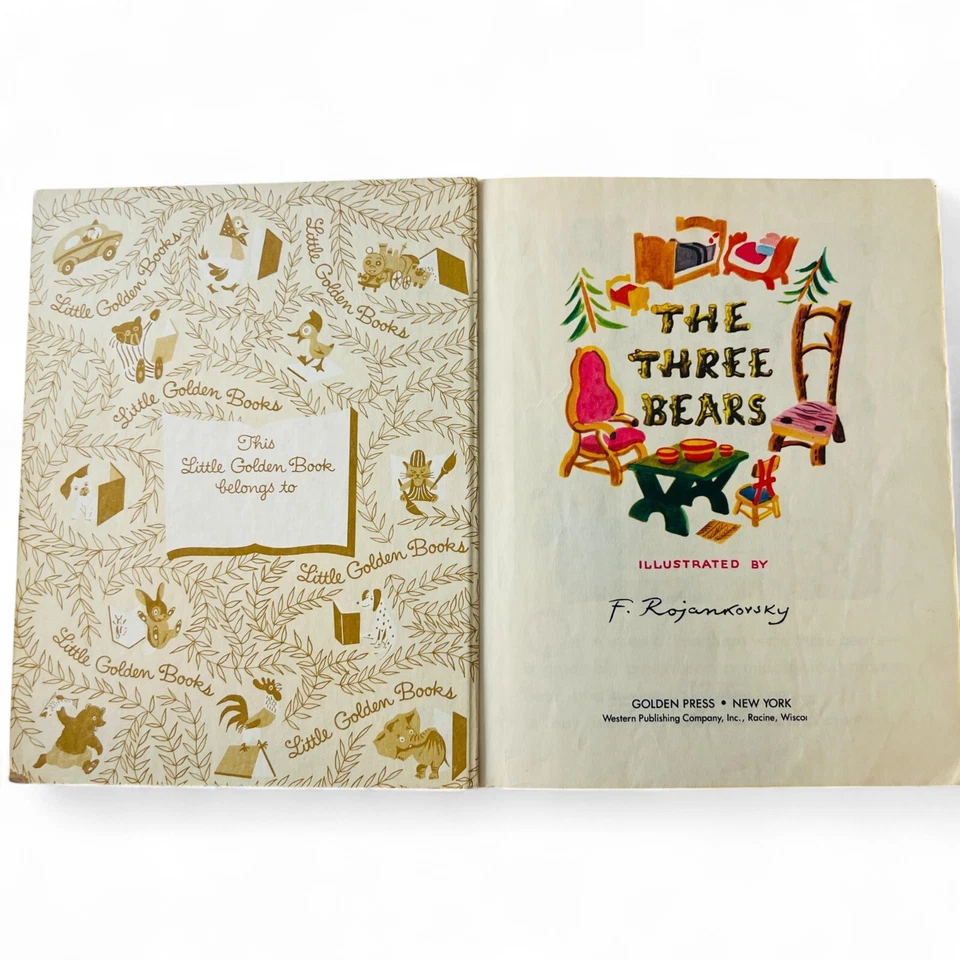 The Three Bears Little Golden Book #307-44 Vintage Hardcover Classic Story 1982 Foto 3 de 3