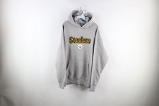 Vintage Mens 2XL XXL Spell Out Heavyweight Pittsburgh Steelers Football Hoodie