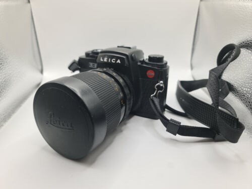 Leica R-E analoge Spiegelreflexkamera 35 mm + Objektiv Elmar R 3,5-4,5 28-70 mm. Mit Folie getestet.