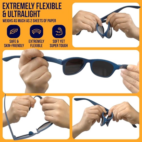 BABY SUNNIES Occhiali Da Sole Polarizzati per Bambini, Con Cinturino, Infrangibi - Foto 5 di 16