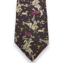 RARE 1940s DEER HUNTER Novelty Print Tie Silk 1930s Vintage Skinny Necktie
