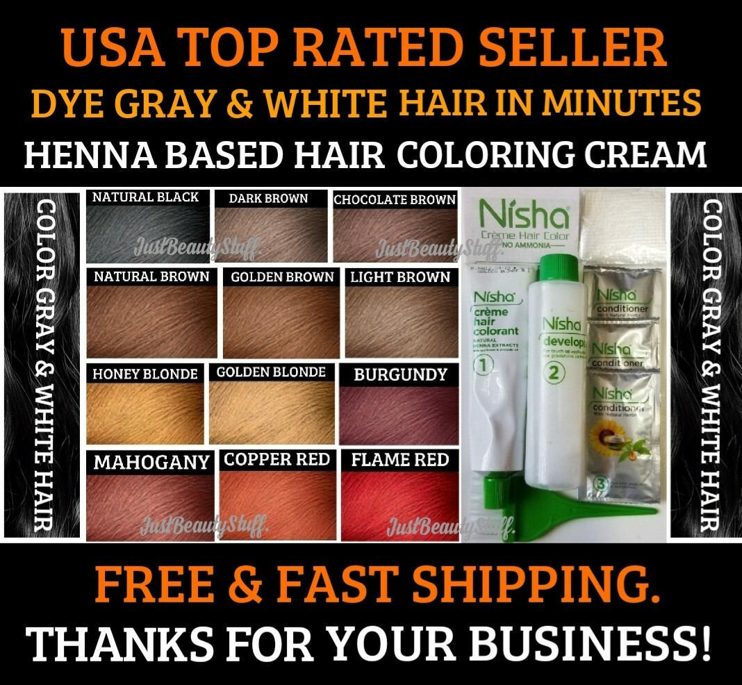 HONEY BLONDE HENNA HAIR COLOR CREAM DYE GRAY WHITE HAIR 12 COLORS USA  SELLER | eBay