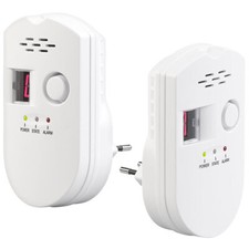 VisorTech 2er-Set Steckdosen-Multi-Gasmelder für Erdgas und Autogas, 85 dB