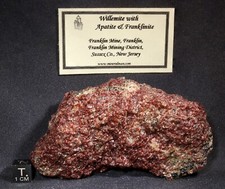 9.9 cm Unique Red Willemite with Blue Apatite & Franklinite Franklin, New Jersey