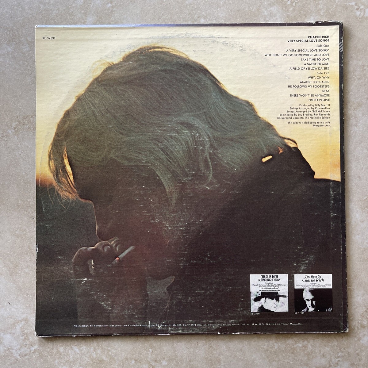 Man 公式写真 Charlie Rich - Very Special Love Songs - Epic Records KE 32531