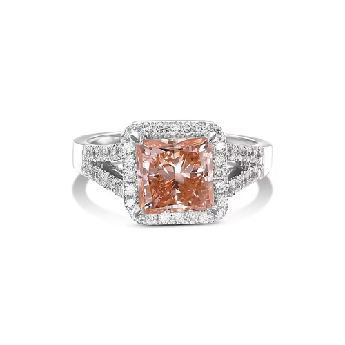 1.00Ct Vivid Pink Lab Grown CVD Diamond IGI 14k White Gold Engagement Ring - Picture 5 of 12