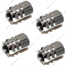 4 Silver Aluminum Wheeltire Valve Stem Cap Car Truck Air Dust Caps