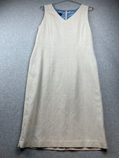 Mercer & Madison Sheath Linen Dress Womens Size 10 Beige V Neck Summer Casual*