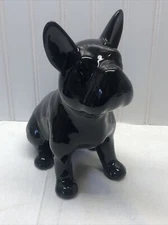 French Bulldog Figurine Decoration, Black, Ceramic, Sitting