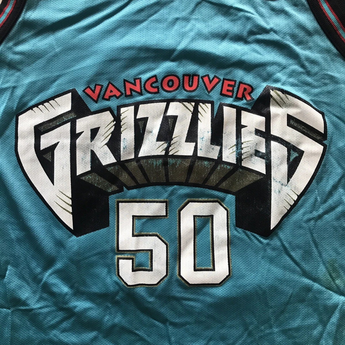 Vintage NBA Vancouver Grizzlies Bryant Big Country Reeves 50 Jersey Blue Sz 44