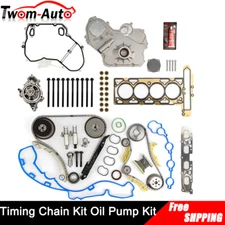 For GM Ecotec 2.0L 2.4L Timing Chain Kit Head Gasket Set + Oil & Water Pump+VCT 