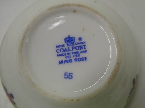 COALPORT PORCELAIN PAINTED MING ROSE FLORAL ROUND LIDDED TRINKET DISH - Picture 4 of 6