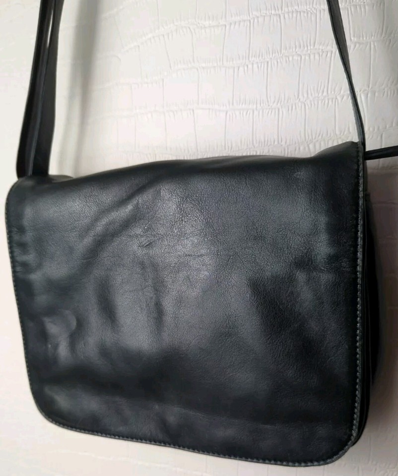 Ladies Jobis Leather Sling Shoulder Handbag Bag Black eBay