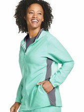 Jockey Women's Retro Relay Scrub Jacket Beach Glass Green XX-Small