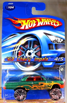 2006 Hot Wheels #104 Hi-Rakers 4/5 '63 CHEVY IMPALA Green w/Large