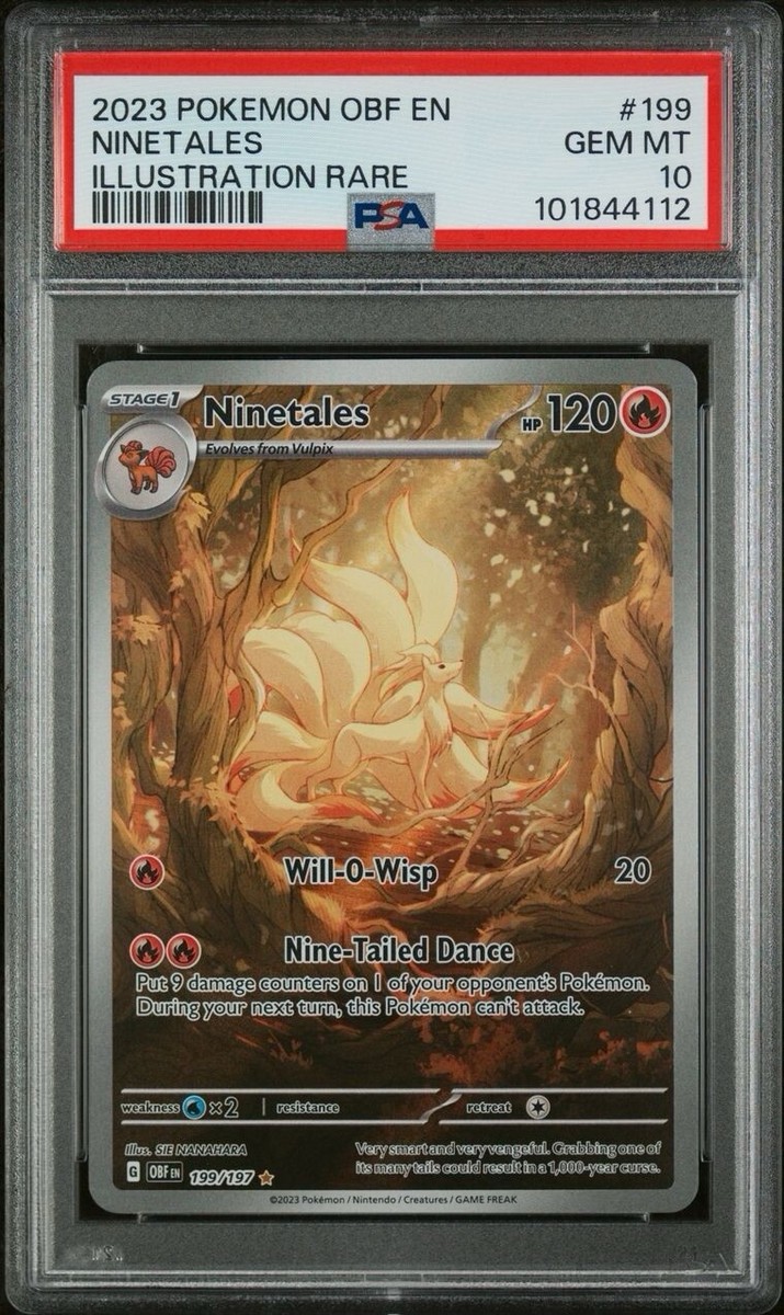 Pokemon Ninetales Obsidian Flames Illustration Rare #199 PSA 10
