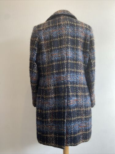 Cappotto donna House of Bruar tweed taglia 14 blu misto lana alpaca bottoni colletto - Foto 6 di 8