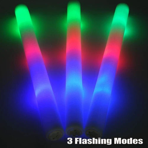 100-500 PCS Light Up Foam Sticks LED Wands Batons Party Dj Flashing Glow Sticks - Picture 14 of 33
