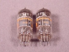 2 6BL8 ECF80 AMPEREX France HiFi Amp Vacuum Tubes Lot Matching Codes 3-02 NOS