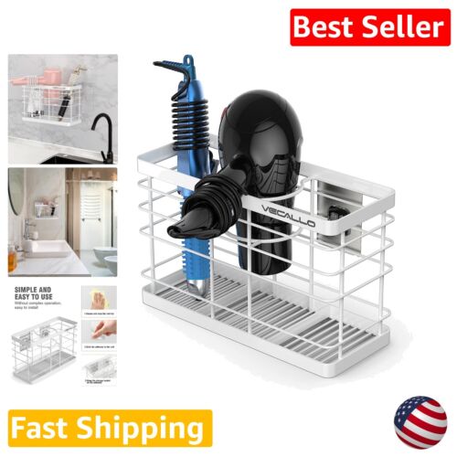 Hair Tool Organizer - Wall Mount Storage for Hair Dryer, Curling Irons & Brushes