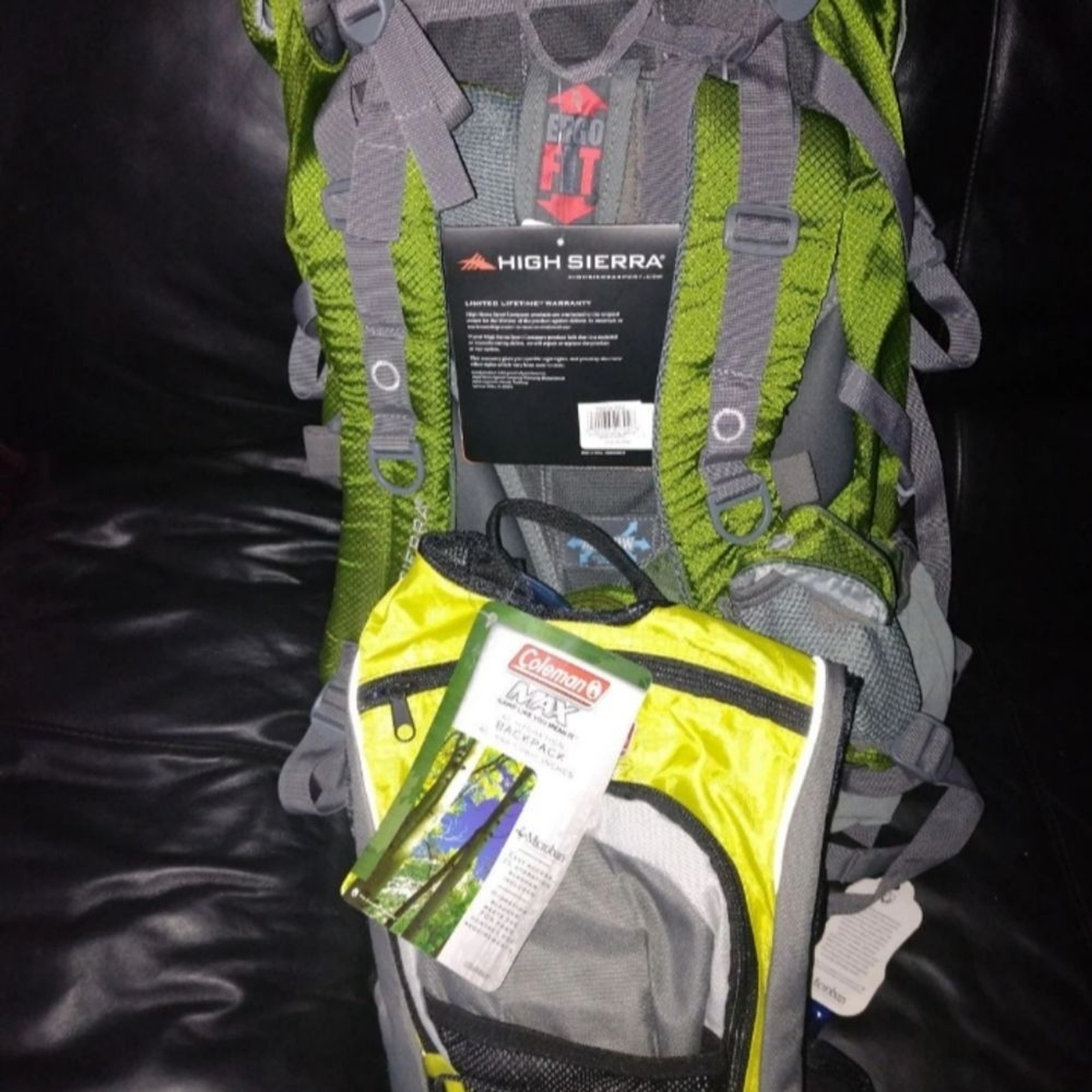 High Sierra Titan 55 Hiking Bag & Coleman Max Hydration Back