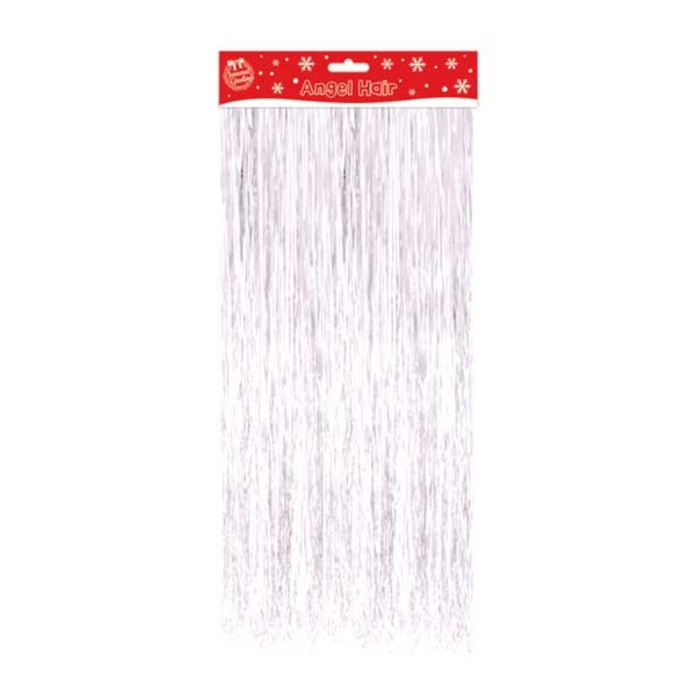 Decoración de pelo de ángel blanco lamado