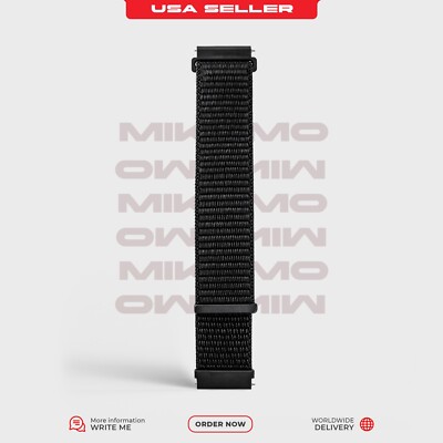 22mm Nylon Loop Strap for Samsung Gear S3 Galaxy Watch 46mm Amazfit Pace 2 Band