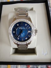 Bulova Marine Star Quartz Diamond White MOP Dial Ladies Watch 98R295