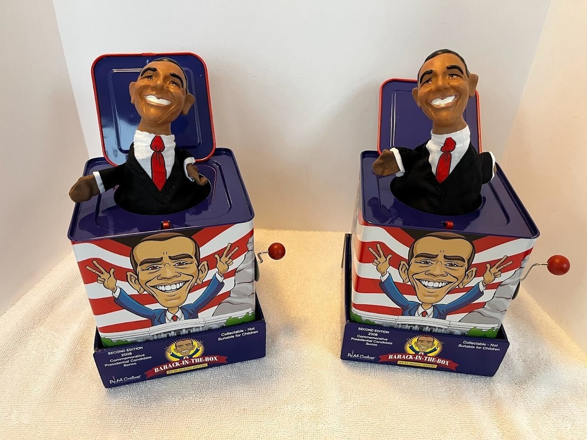 Lot of Two POP ART only 1200 Made Barack Obama Jack in The Box 