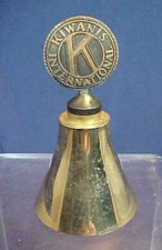 Vintage Kiwanis International Brass Bell Small Size 3 1/4"