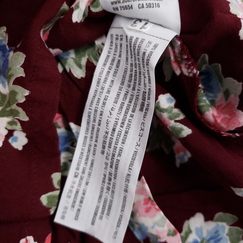 Hollister Skirt Womens M Medium Red Floral Button Up A Line - Picture 7 of 10