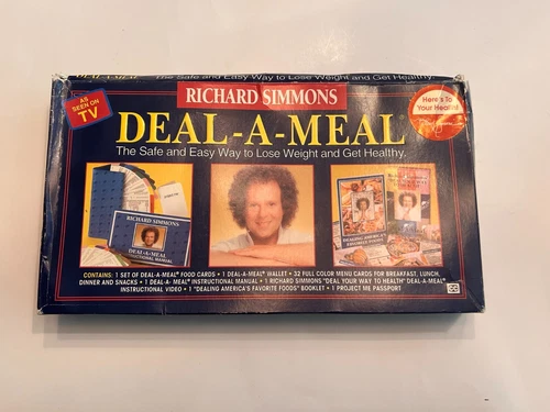1983 Richard Simmons Deal a Meal Box Set SEALED VHS 32 Cards Weight Loss Program