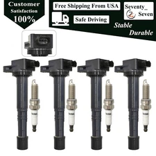 4Pcs Ignition Coil and Iridium Spark Plug Kit For 2010-2014 Honda CR-V 2.4L