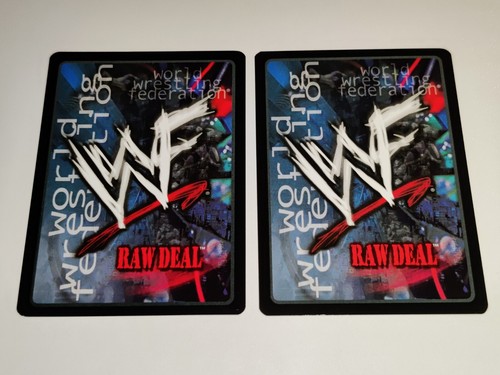 WWE WWF Raw Deal 2 Rare Cards 2001 Running Clothesline & Again With This Crap NM - Picture 2 of 6